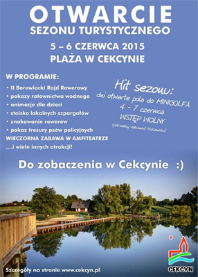 Plakat - Otwarcie Sezonu Turystycznego w Gminie Cekcyn