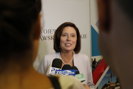 Marszałek Sejmu Małgorzata Kidawa-Błońska podczas wizyty w Urzędzie Marszałkowskim, fot. Mikołaj Kuras