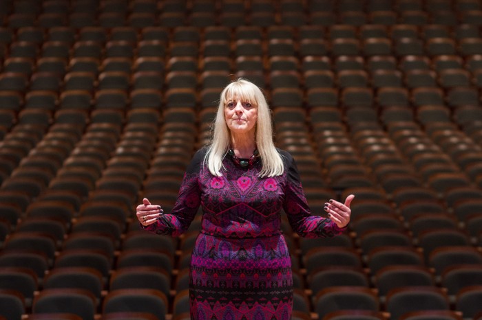 Elżbieta Kornaszewska-Rogacka podczas próby zespołu w Filharmonii Pomorskiej, styczeń 2016, fot. Tymon Markowski