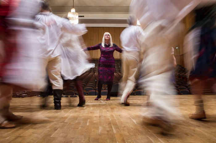 Elżbieta Kornaszewska-Rogacka podczas próby zespołu w Filharmonii Pomorskiej, styczeń 2016, fot. Tymon Markowski