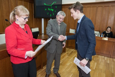 Zwycięzca konkursu Jędrzej Kopiszka z Gimnazjum nr 32 w Bydgoszczy, fot. Andrzej Goiński