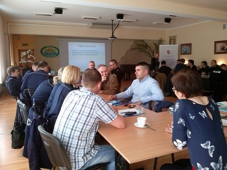 Uczestnicy szkolenia „Rola funkcjonariuszy Policji w przeciwdziałaniu przemocy w rodzinie w środowisku lokalnym”, Inowrocław, 22.04.2016 r., fot. Biuro Wsparcia Rodziny i Przeciwdziałania Przemocy