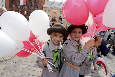 Obchody 225. rocznicy uchwalenia Konstytucji 3 Maja, Toruń, fot. Mikołaj Kuras