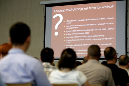 Spotkanie edukacyjne dla przedstawicieli samorządów zainteresowanych tematyką działań rewitalizacyjnych, fot. Mikołaj Kuras