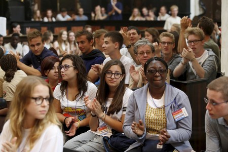 Msza święta w Katedrze św. Janów w Toruniu z udziałem pielgrzymów udających się na ŚDM do Krakowa, fot. Mikołaj Kuras