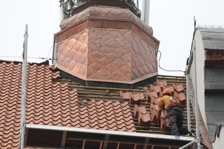 Prace w kościele Znalezienia Krzyża w Radziejowie, fot. Mikołaj Kuras