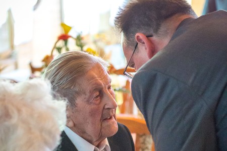 Uroczyste spotkanie z okazji 107. urodzin Józefa Żurka, fot. Szymon Zdziebło/tarantoga.pl