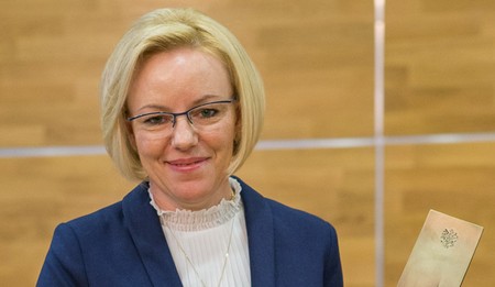 Halina Murawska podczas gali Dnia Edukacji, fot. Szymon Zdziebło/tarantoga.pl