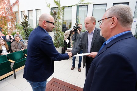 Uroczystość wręczenia umów o dofinansowanie projektów firm akademickich, fot. Mikołaj Kuras dla UMWKP