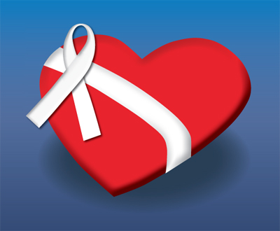 Serce - kampania biała wstążka