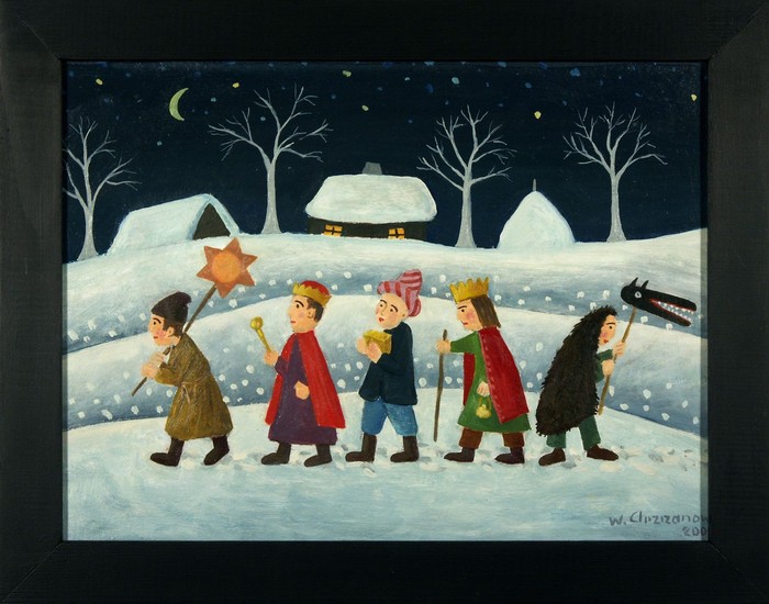 Kolędnicy, Wiktor Chrzanowski, olej na płycie; w zbiorach MET; fot. M. Kosicki