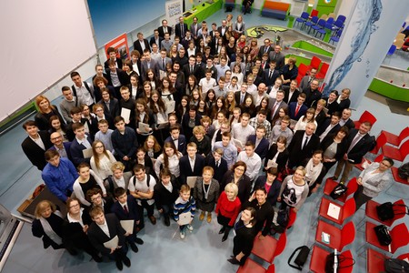 Spotkanie z udziałem gimnazjalistów - najlepszych stypendystów projektu „Prymus Pomorza i Kujaw” w toruńskim Młynie Wiedzy w marcu 2017 roku, fot. Mikołaj Kuras