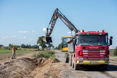 Prace na drodze wojewódzkiej nr 548, fot. Łukasz Piecyk