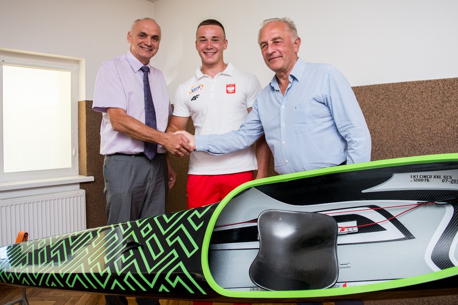 Powitanie Bartosza Grabowskiego w Chełmży, 7 sierpnia 2018 r, fot. Łukasz Piecyk