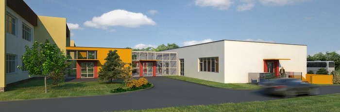 Wizualizacja budynku warsztatów kształcenia zawodowego