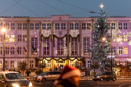 Choinka przed Urzędem Marszałkowskim w Toruniu, fot. Łukasz Piecyk