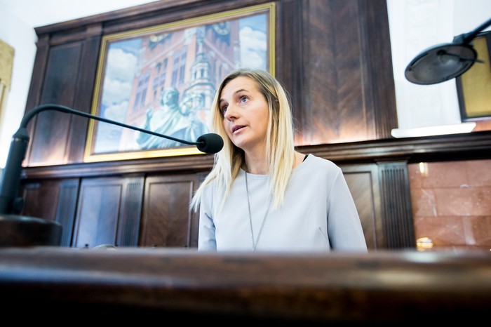 Katarzyna Kłodzińska podczas gali Stalowych Aniołów 2018, fot. Andrzej Goiński/UMWKP