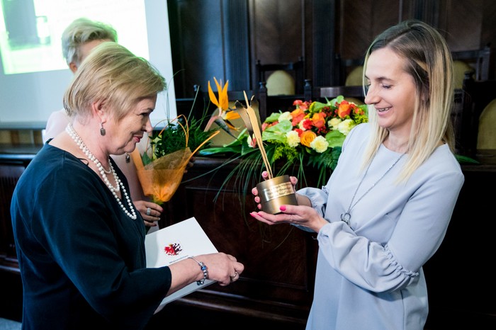 Katarzyna Kłodzińska podczas gali Stalowych Aniołów 2018, fot. Andrzej Goiński/UMWKP