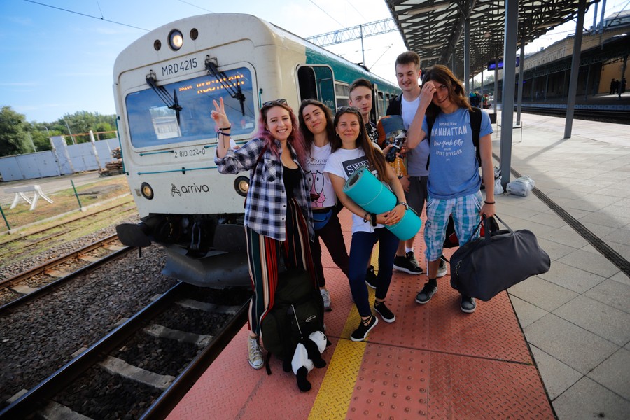 Odjazd specjalnego pociągu Arrivy na Pol'and'Rock Festival, fot. Mikołaj Kuras dla UMWKP