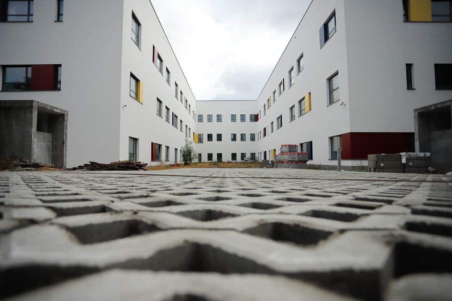 Zwiedzanie placu budowy Wojewódzkiego Szpitala Zespolonego w Toruniu, fot. Mikołaj Kuras