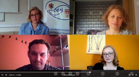 Uczestnicy wideokonferencji pt.Zdalne nauczanie przedmiotów przyrodniczych, fot. KPCEN Włocławek