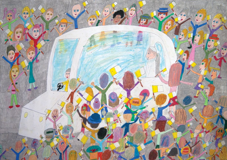 Praca nagrodzona w konkursie „Jan Paweł II – papież rodziny”, Julia Skowrońska, Szkoła Podstawowa w Wielkiej Łące, fot. GiOPTD w Toruniu