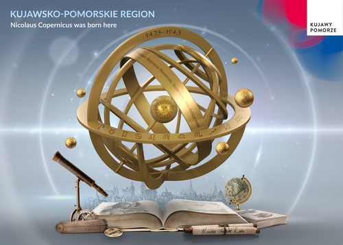 Grafika - Kujawy i Pomorze - Tu urodził się Mikołaj Kopernik (EN)