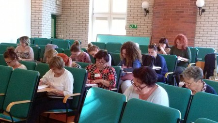 Uczestnicy szkolenia "Kompetentny zespół" Przysiek 2019. Fot. Biura Wsparcia Rodziny i Przeciwdziałania Przemocy