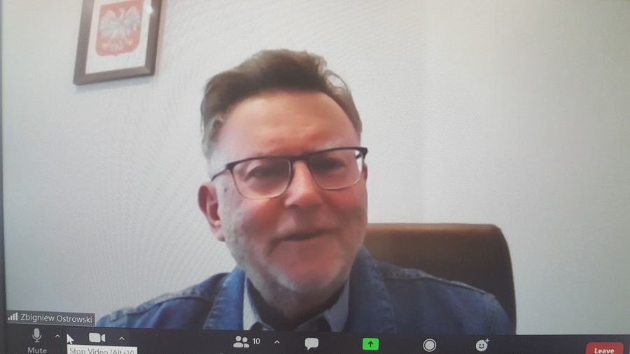 Zbigniew Ostrowski - Wicemarszałek Województwa - zdalne posiedzenie Prezydium K-P WRDS, fot. Beata Wiśniewska