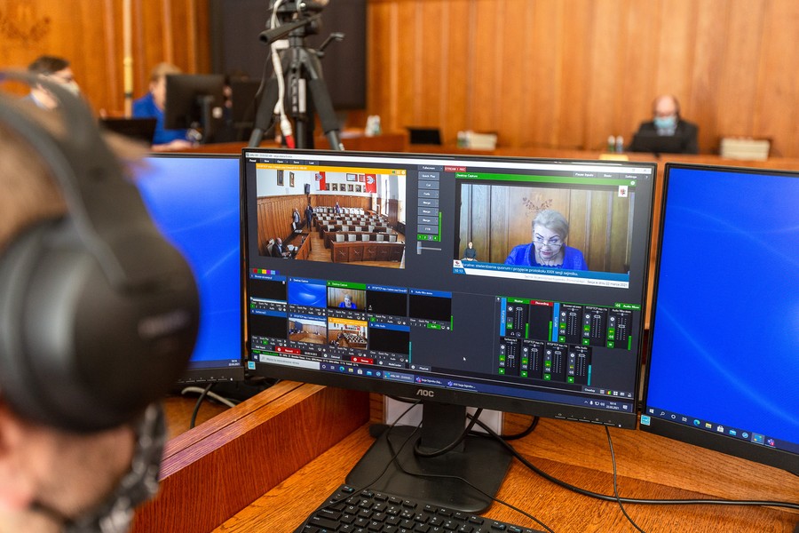 Posiedzenie sejmiku województwa kujawsko-pomorskiego, 22 marca 2021, fot. Szymon Zdziebło/tarantoga.pl dla UMWKP