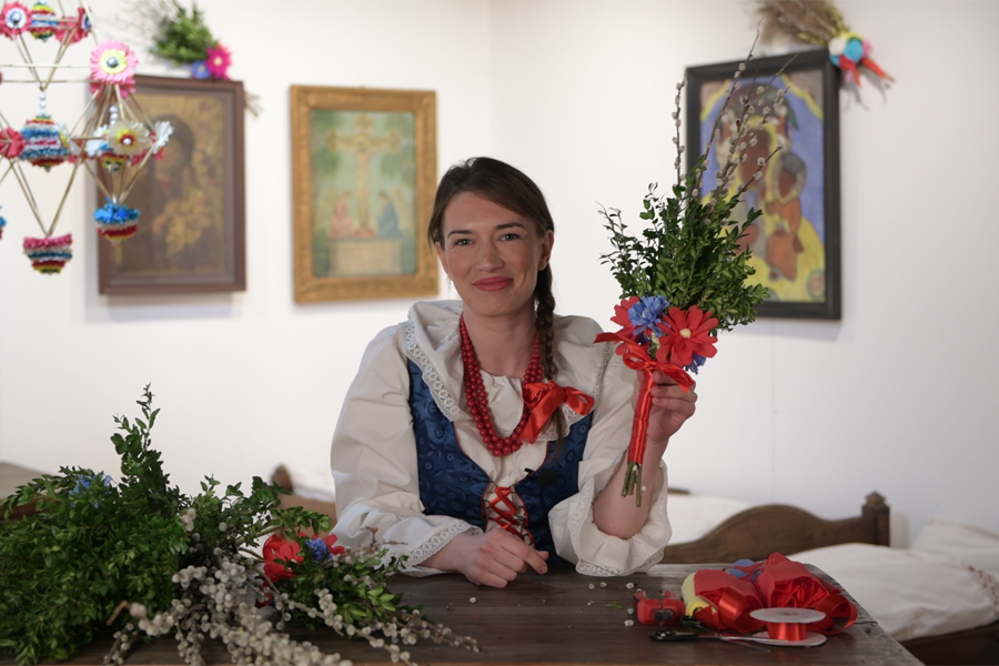 Warsztaty z wykonania wielkanocnej palmy, fot. Muzeum Ziemi Kujawskiej i Dobrzyńskiej we Włocławku