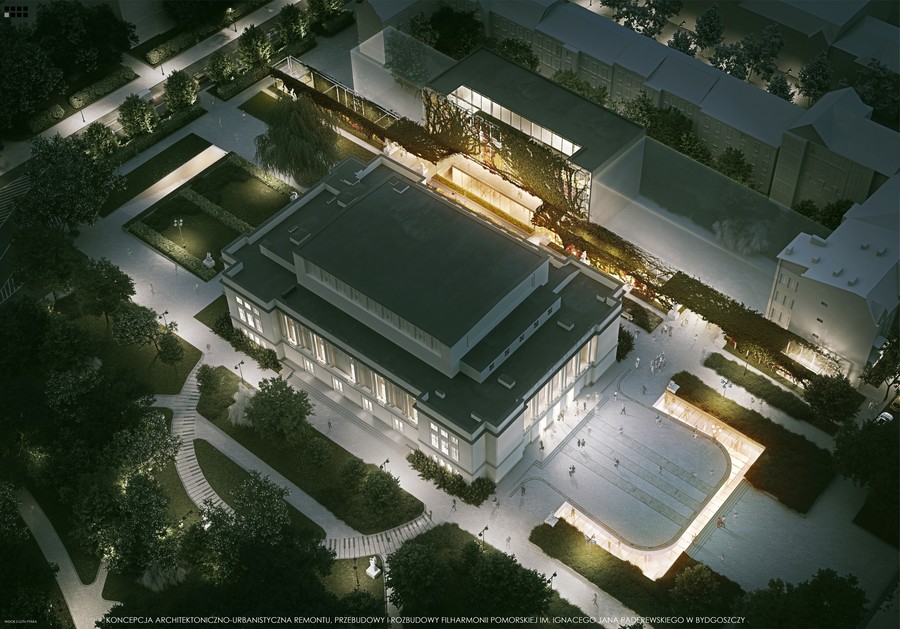 Wizualizacja rozbudowy Filharmonii Pomorskiej, graf. Kozień Architekci via Filharmonia Pomorska