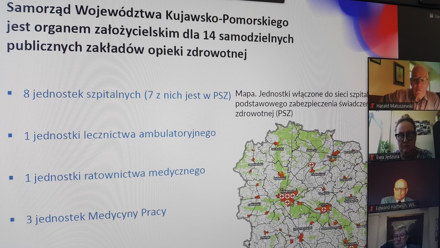 Od góry p. H. Matuszewski, p. E. Jędzura, p. E. Hartwich, p. A. Arndt podczas posiedzenia plenarnego K-P WRDS
