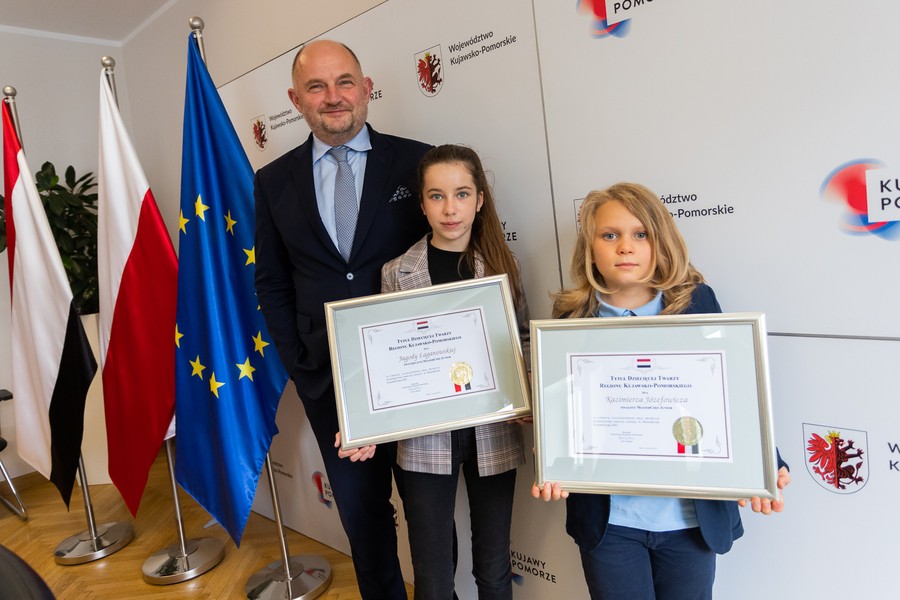 Spotkanie marszałka z laureatką i finalistą MasterChef Junior, fot. Mikołaj Kuras dla UMWKP