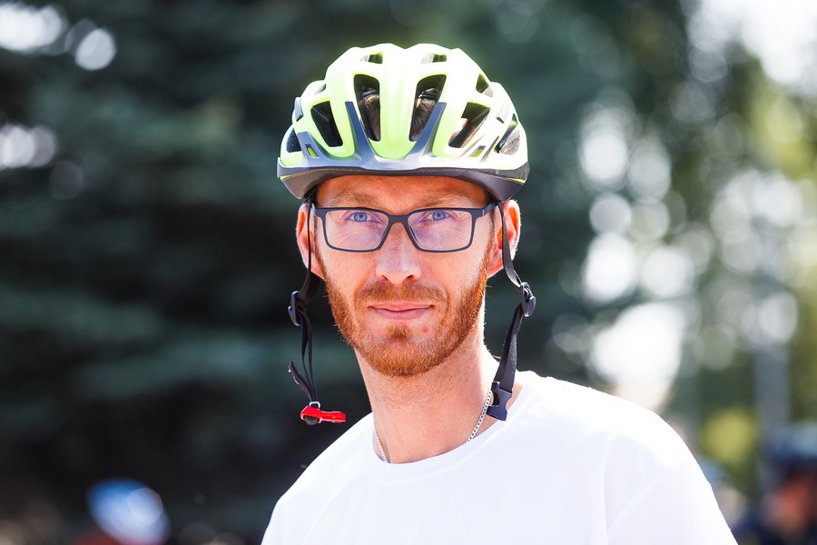 Grzegorz Heberlejn, fot. Filip Kowalkowski dla UMWKP/ Grzegorz Heberlejn z córką, fot. Filip Kowalkowski dla UMWKP