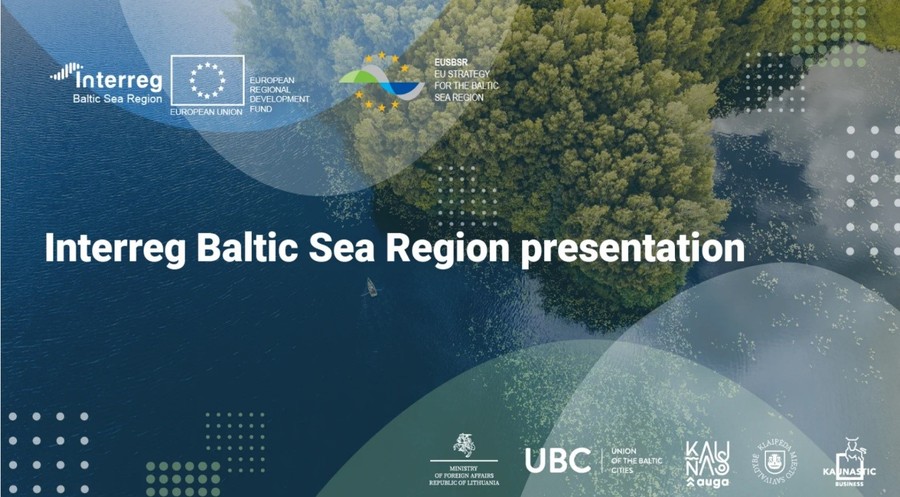 Screen prezentacji Interreg Baltic Sea Region podczas Forum EUSBSR