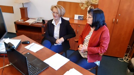 I. Rostankowska, G. Szczepańczyk podczas nagrywania progamu