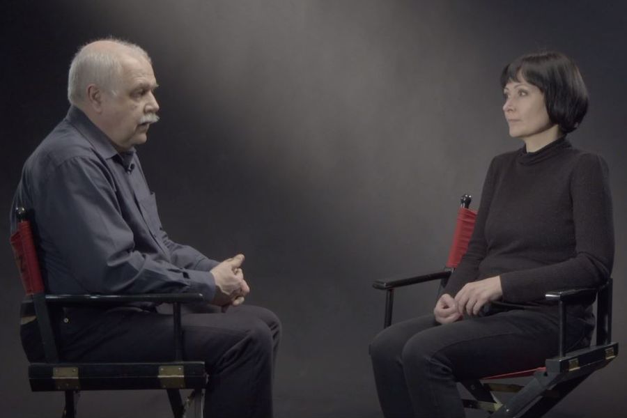 Kadr z nagrania wywiadu z Oleną Pryshchepą