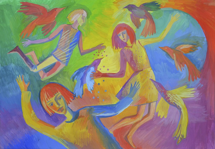 Wystawa prac plastycznych dzieci z Ukrainy, fot. Galeria i Ośrodek Plastycznej Twórczości Dziecka w Toruniu