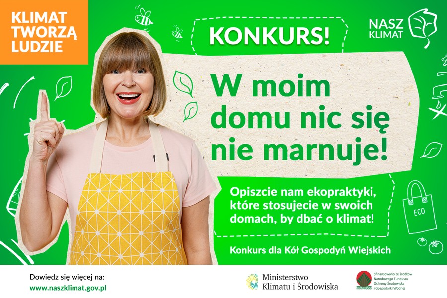 Plakat - Konkurs dla Kół Gospodyń Wiejskich „W moim domu nic się nie marnuje”