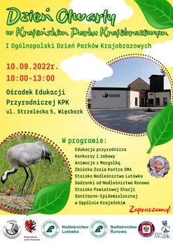 Afisz - Dzień otwarty w Krajeńskim Parku Krajobrazowym