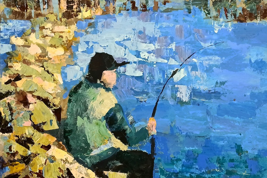 Paweł Oszczypko lat 12 z Kluczborka, obraz bez tytułu, reprodukcja: Galeria i Ośrodek Plastycznej Twórczości Dziecka w Toruniu