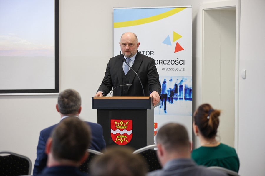 Otwarcie inkubatora przedsiębiorczości w Sokołowie, fot. Mikołaj Kuras dla UMWKP