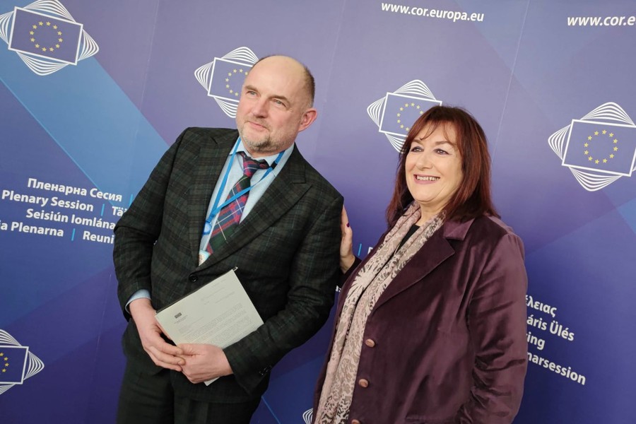 Marszałek Piotr Całbecki i wiceprzewodnicząca KE Dubravka Šuica, fot. Mieszko Matusiak/UMWKP