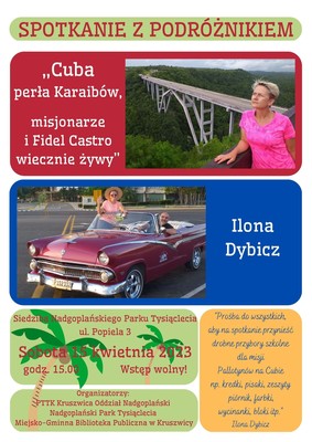 Plakat - Spotkanie z podróżnikiem Cuba perła Karaibów, misjonarze i Fidel Castro wiecznie żywy