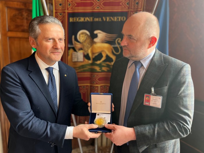 Spotkanie przewodniczącego Roberto Ciambettiego z marszałkiem Piotrem Całbeckim, Wenecja marzec 2023, fot. UMWKP