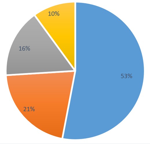 Schemat „pól zdrowia” w postaci wykresu kołowego z podanymi procentowo danymi