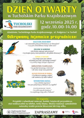 Plakat - Dzień otwarty w Tucholskim Parku Krajobrazowym