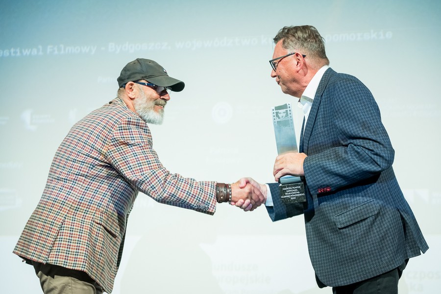 Jan Jakub Kolski odebrał Nagrodę Filmową Marszałka Województwa Kujawsko-Pomorskiego, fot. Tomasz Czachorowski dla UMWKP