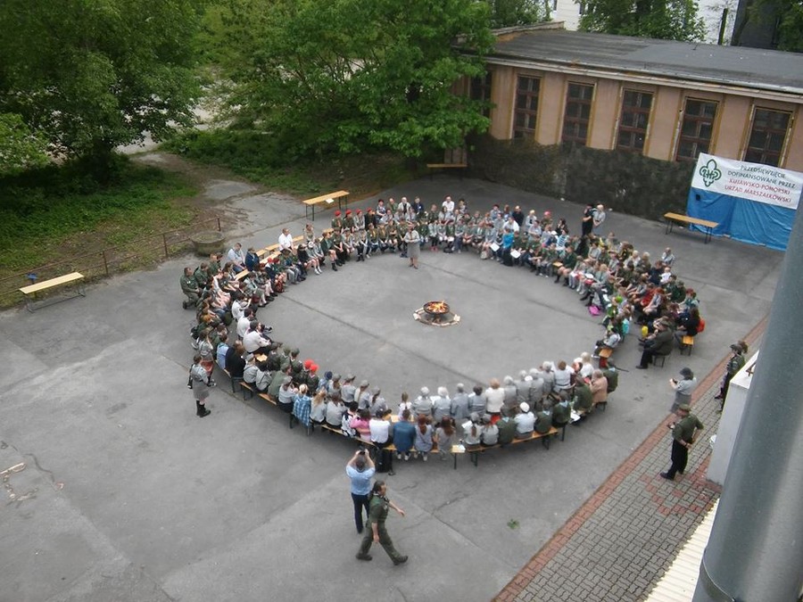 ognisko widziane z góry